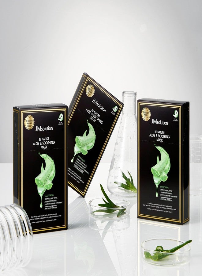 JMsolution Be Nature Aloe & Soothing Sheet Mask – Calming Hydration with Aloe Vera Extract, Vegan Certified & Dermatologist Tested, 24ml x 10 Sheets - Image 3